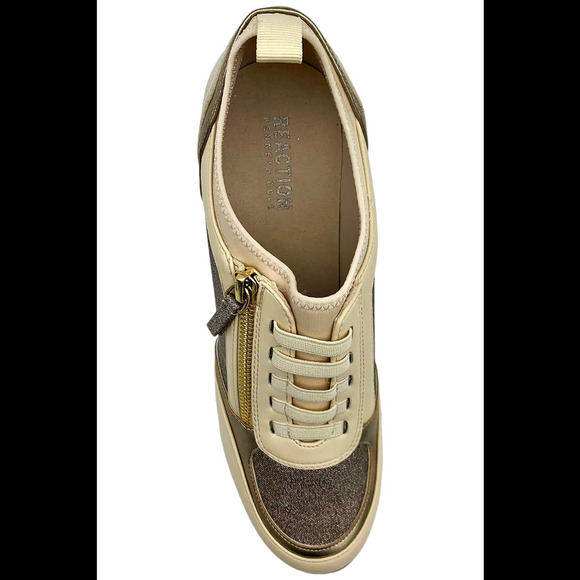 Kenneth Cole Reaction Women's Fiona Slip-On Wedge Sneaker Cream Mesh - Medium - Picture 2 of 3